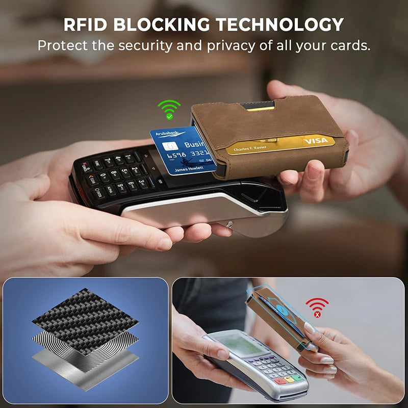 Aluminum Pop Up Card Case Wallet RFID Shield
