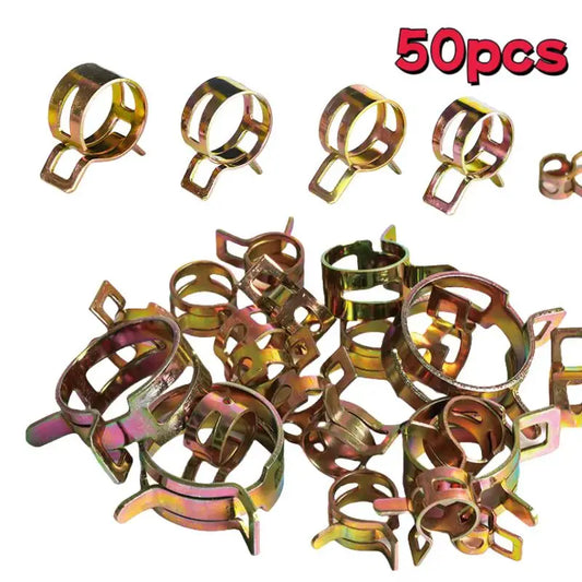 50 Pcs Fastener 5mm 6mm 7mm 8mm 9mm Spring Clip Fuel Water Line Hose Pipe Air Tube Clamps Fuel Water Tube Clamps Fastener