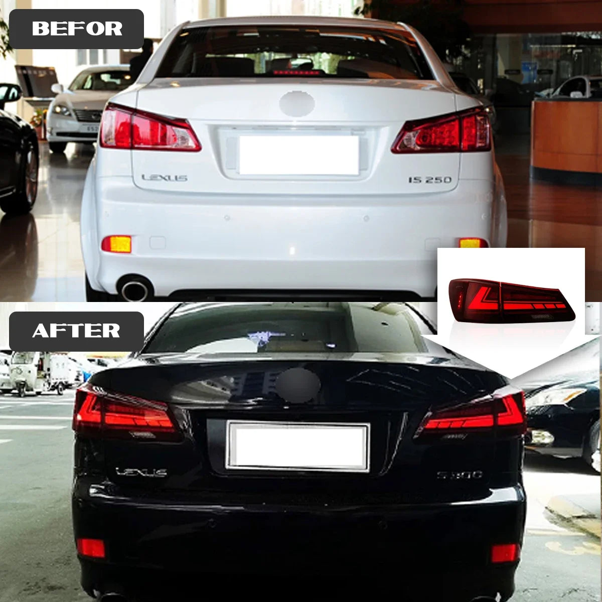 Lexus IS IS250 Taillights 2006-2012 Upgrade Modified to New DRL Dynamic Turn Signal LED Taillight