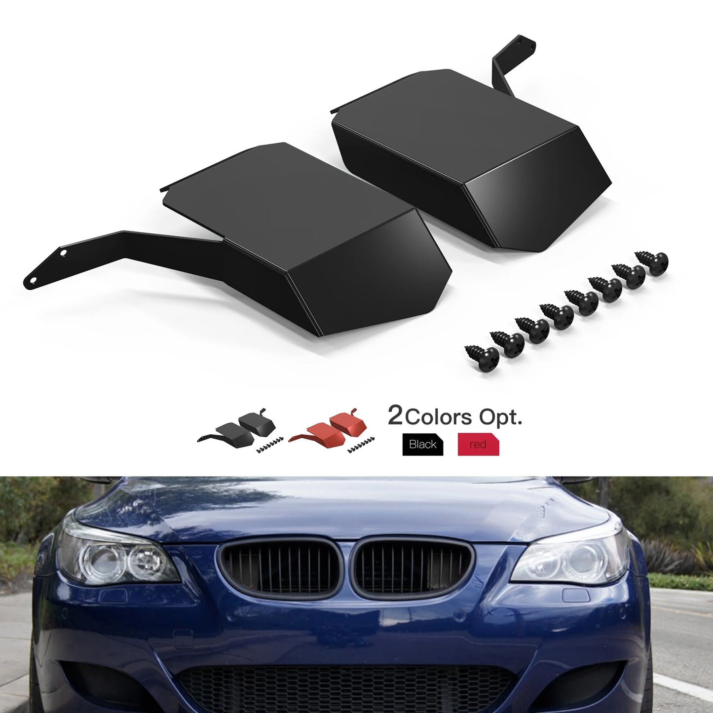 BEVINSEE Air Intake Scoops for BMW E60 E61 M5 520i 525i 530i 535i 520d 525d 530d 535d 2007-2010
