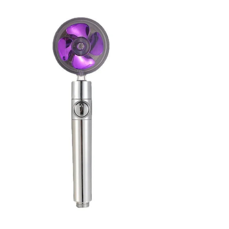 Shower Head 360 Degree Rotation Water Saving Flow Turbofan