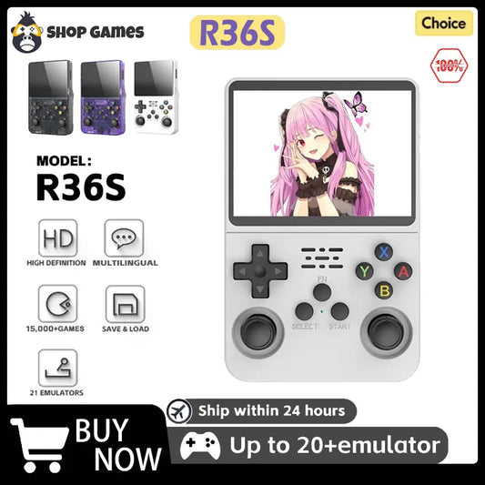 R36S Retro Handheld Video Game Console Linux System 3.5 Inch IPS Screen Portable Player 64GB