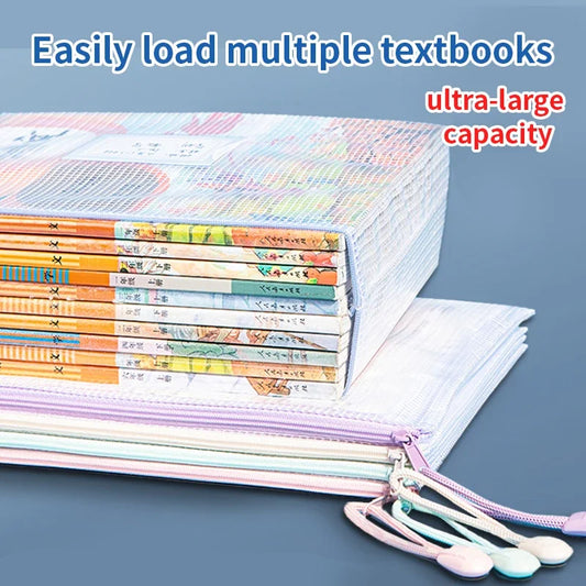 Zipper Mesh Bags A4/A5 Plastic Zipper Bags For Organizing Zipper Bag