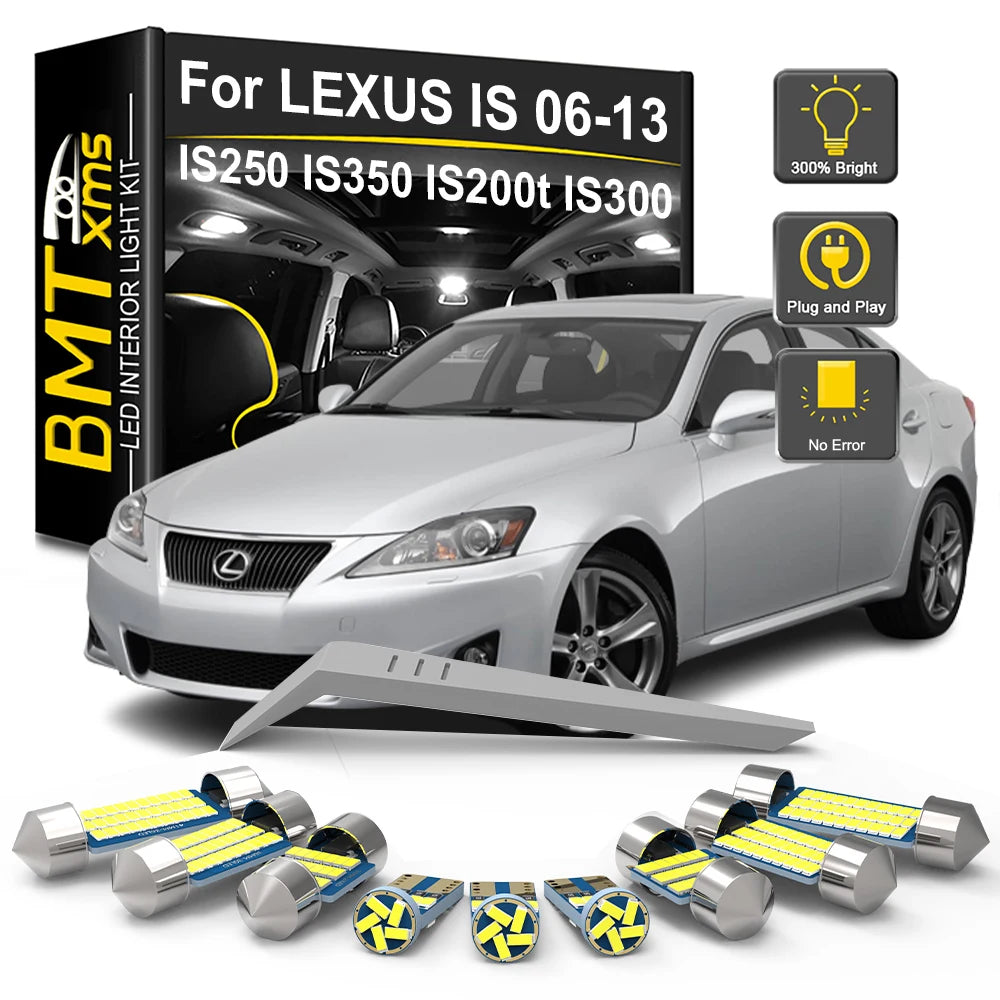 15Pcs Canbus Car LED Interior Light Bulb Kit For Lexus IS IS250 IS300 IS350 IS220D MK2 2006-2008 2009 2010 2011 2012 2013