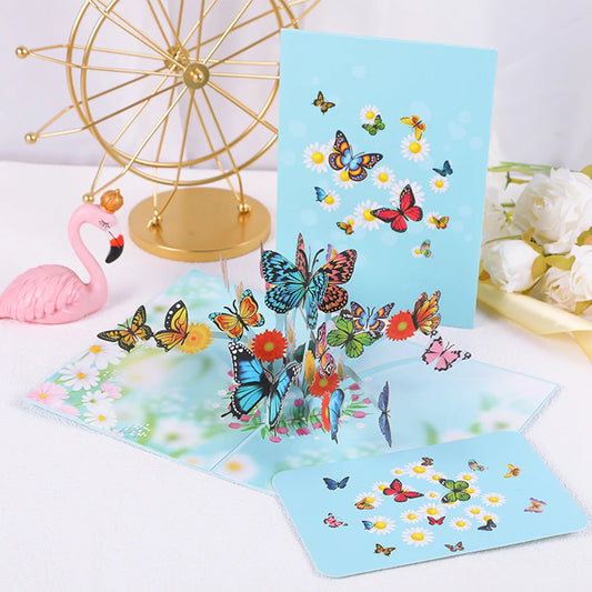 1pcs 3D Butterfly Pop Up Card, Valentine's Day, Mother, Anniversary, Wedding Invitation Greeting, Birthday Gift, Thank You