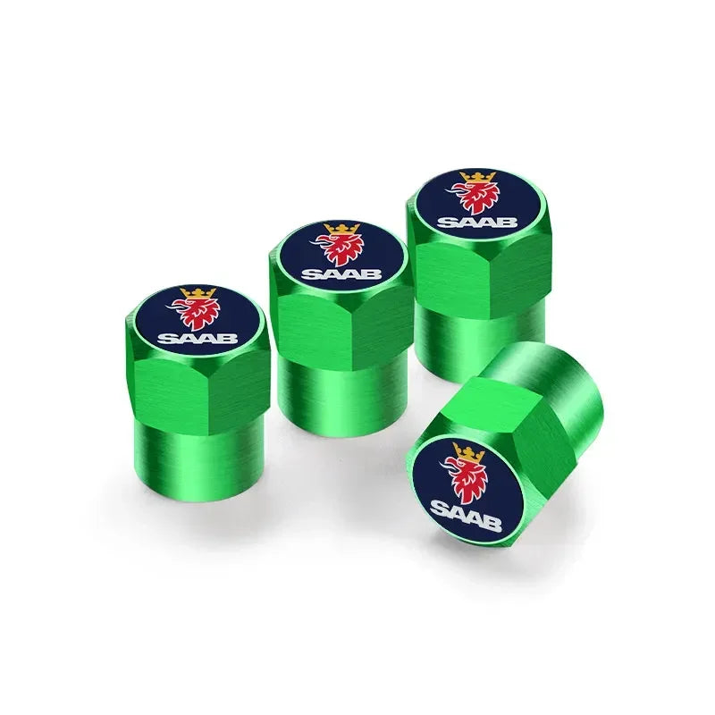 4PCS Car Tire Wheel Stem Air Valve Caps Covers For SAAB 9-4X 9-7X 9-3 9-5 9-2X 9-X