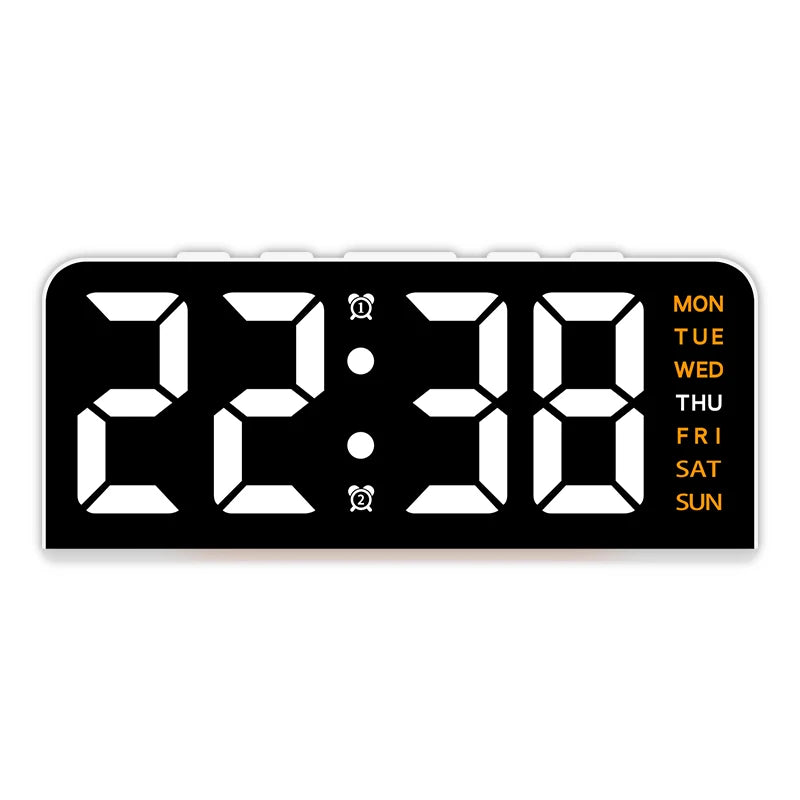 USB Powered Digital Alarm Clock with Mood Light Dual Alarm Snooze Table Clock