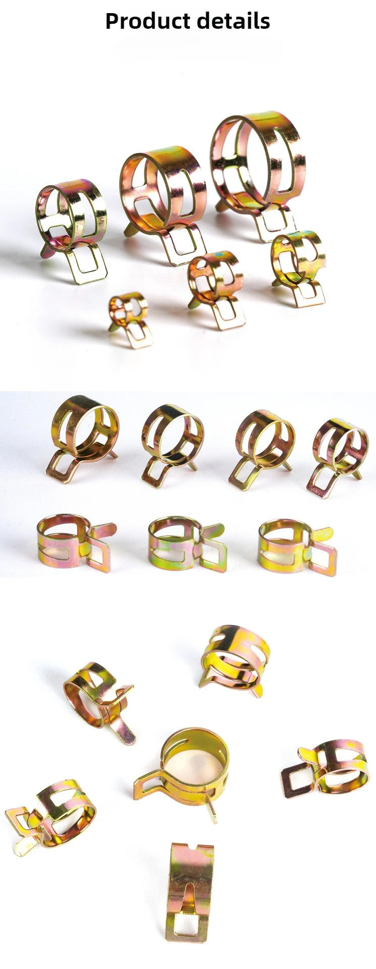 50 Pcs Fastener 5mm 6mm 7mm 8mm 9mm Spring Clip Fuel Water Line Hose Pipe Air Tube Clamps Fuel Water Tube Clamps Fastener