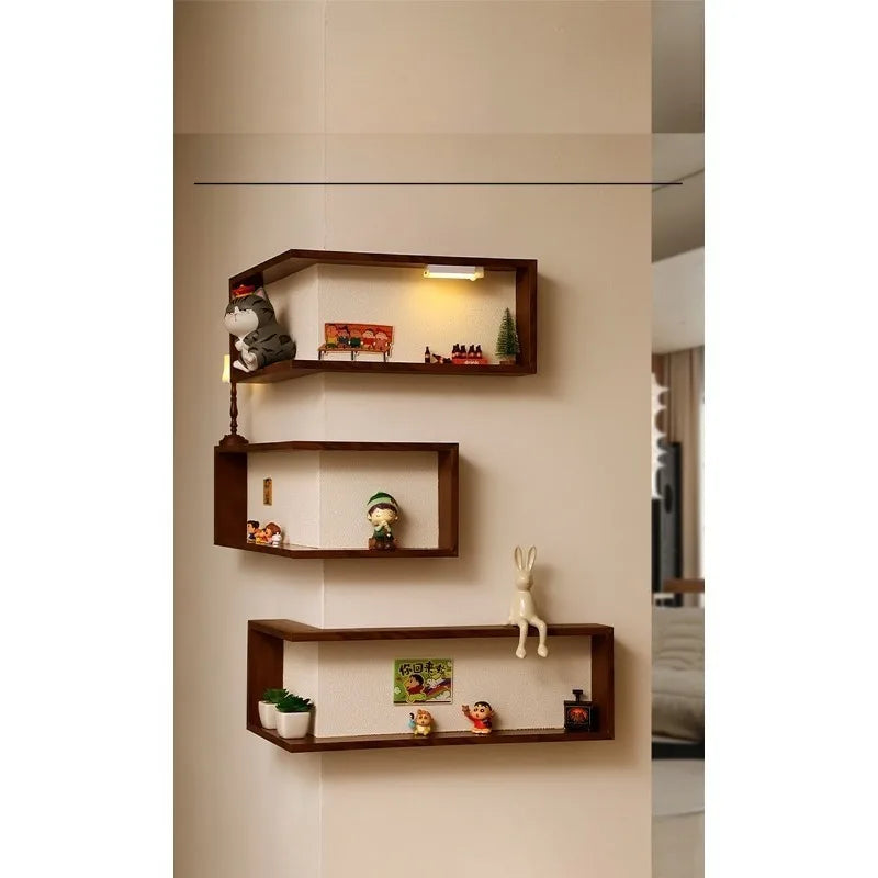 Corner shelves, bedroom wall storage racks, creative wall decorative paintings