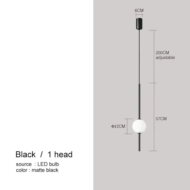 Nordic Simple Glass Ball Pendant Lights Dining Room Bedroom Decor