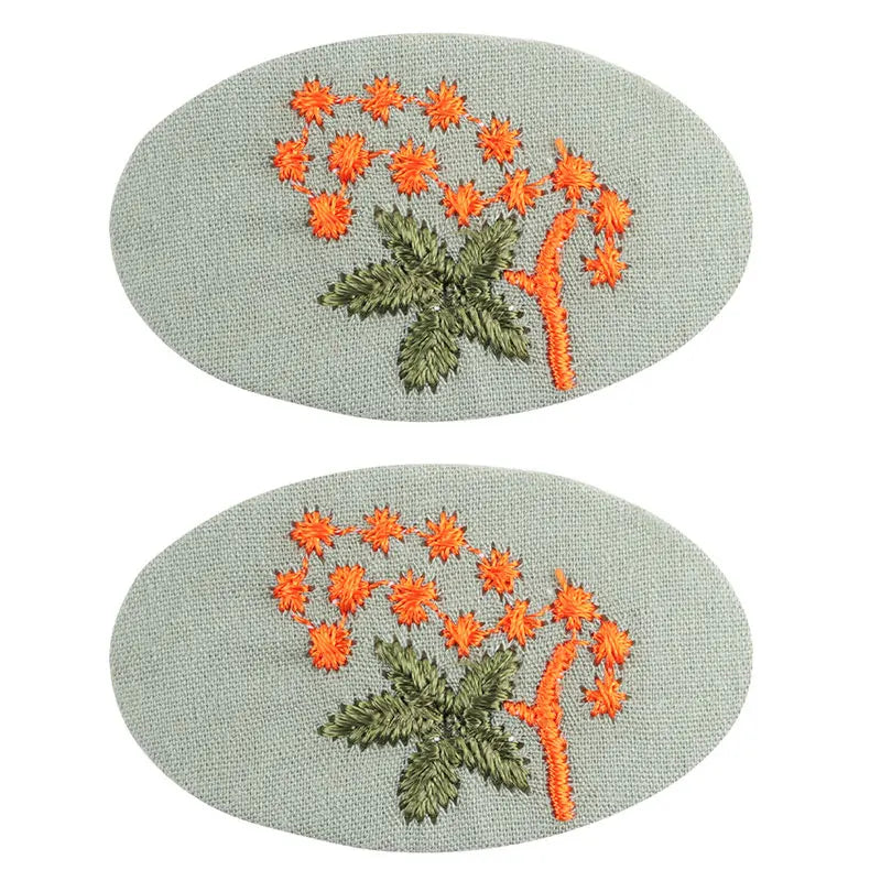 2Pcs/set Sweet Embroidery Hair Clips For Girls Waterdrop Shape BB Hairpin Barrettes Kids Hairpins Headwear Hair  Accessories