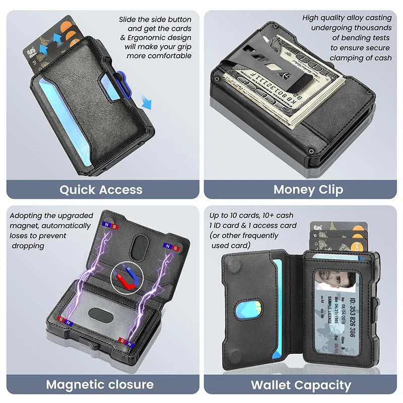 Aluminum Pop Up Card Case Wallet RFID Shield