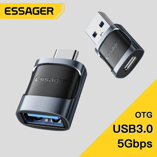 Essager USB 3.0 To Type C OTG Adapter USB A Type C Male To Micro Type C USB A Female Converter For Laptops