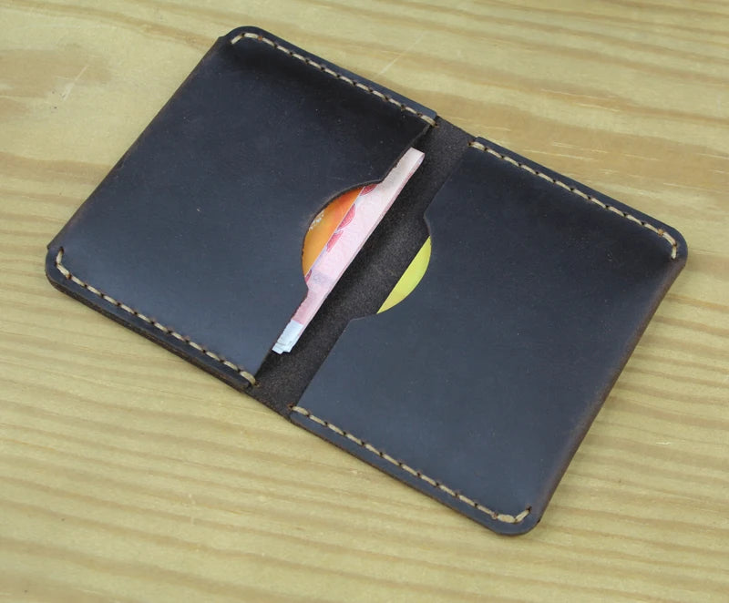 Luxury Handmade Genuine Leather Wallet Credit Card Holder Unisex