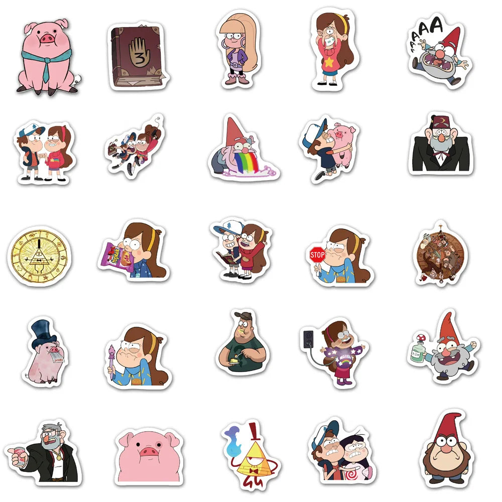 50Pcs Laptop Cartoon Gravity Falls Stickers