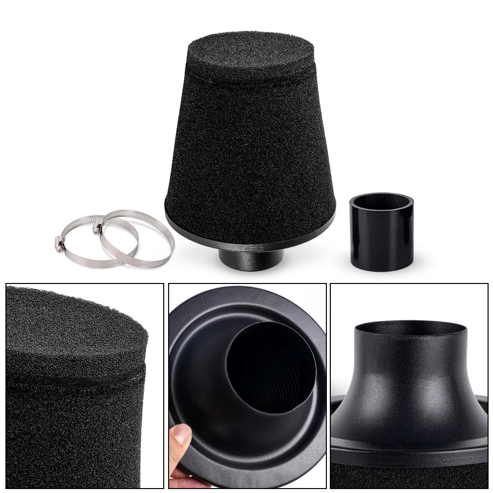 MUGE-3"76mm Universal High Flow Inlet Foam Air Filter Cleaner Cold Air Intake Cone