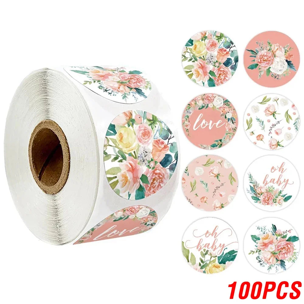 100-500 Pieces Of Thank You Stickers With Love Scrapbook Stickers Envelope Packaging Stamps Handmade Stationery Labels