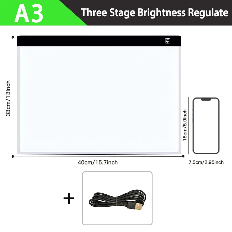 LED Drawing Copy Board Pad 3 Level Dimmable A3/A4/A5 Size Drawing Tablets For Animation Painting Art Design