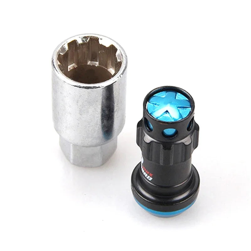 2025 NEW High Quality R40 Style Steel Racing Wheel Lug Nuts Racing Composite Lock Lug Nuts with Security Key M12x1.5/1.25