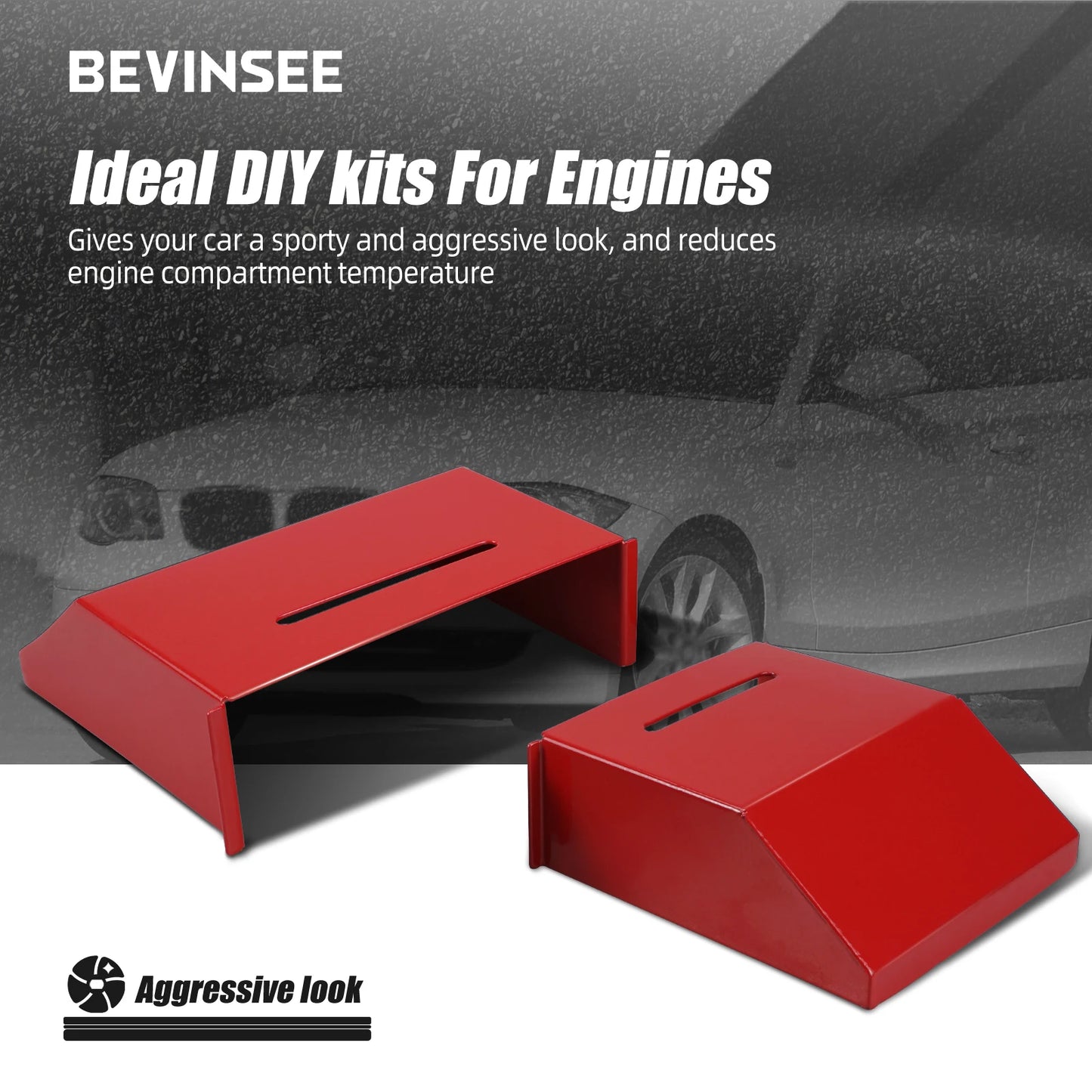 BEVINSEE Air Intake Scoops for BMW E82 E87 E81 E88 4 Cylinders 116i 116d 118i 118d 120i 120d 123d 2004-2012