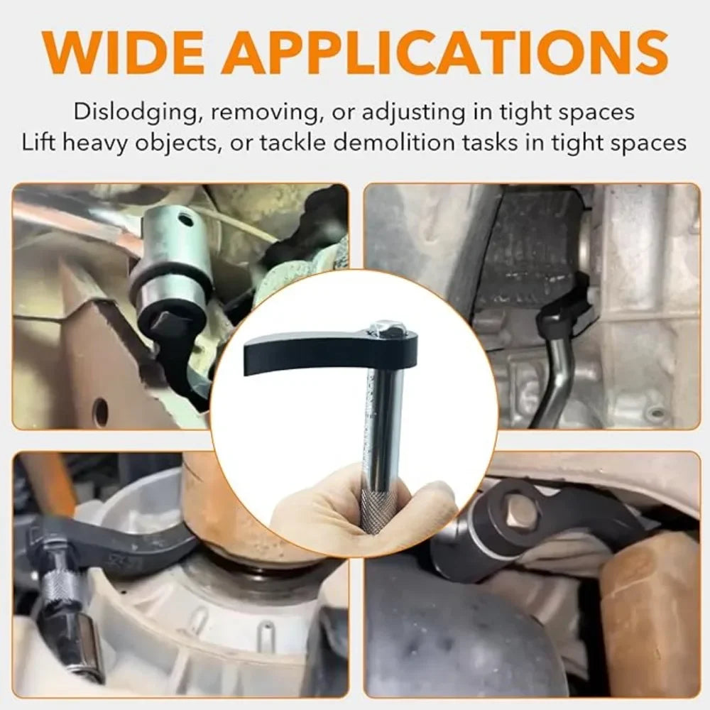 2Pcs Car Angle Type Half Axle Disassembly Tool Drive Pry bar Adapter Bar Fits1/2 Ratchet for Disassembling Axles Repair Tool