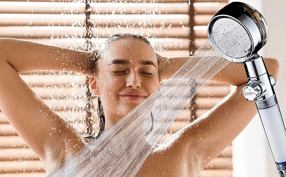 Shower Head 360 Degree Rotation Water Saving Flow Turbofan