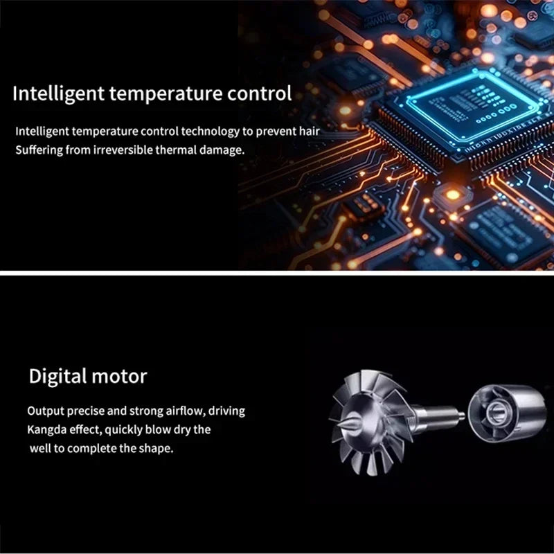 6-in-1 Multi-Function Hair Dryer Styling Tool Curling Iron Hot Air Brush Curling Rod Salon Professional Hair Styler