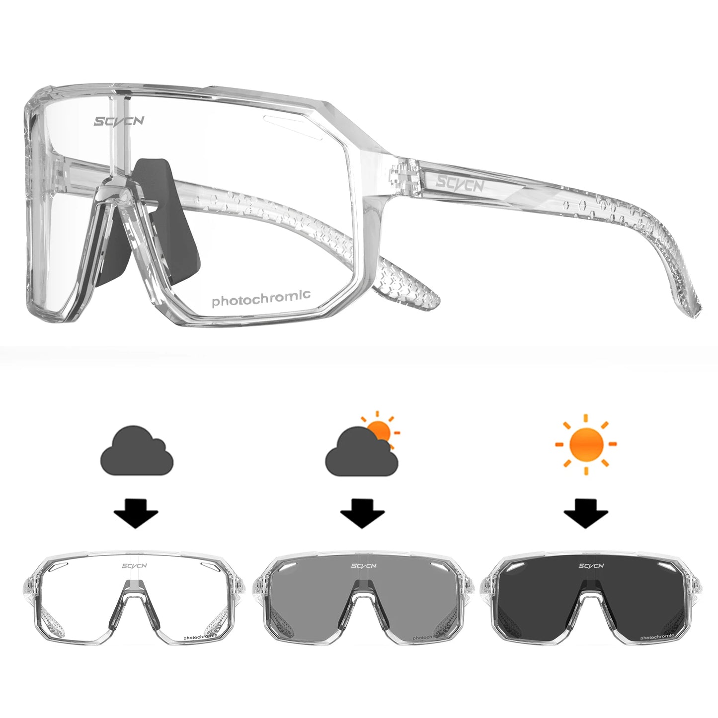 SCVCN New Outdoor Cycling Glasses Bike Sunglasses Men UV400