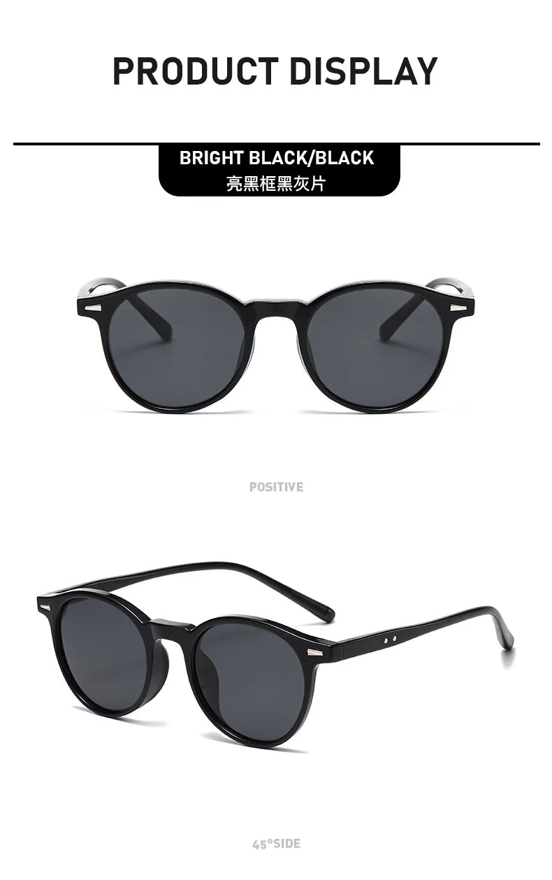 Unisex Casual Sunglasses Round Frame UV Resistant Polarized