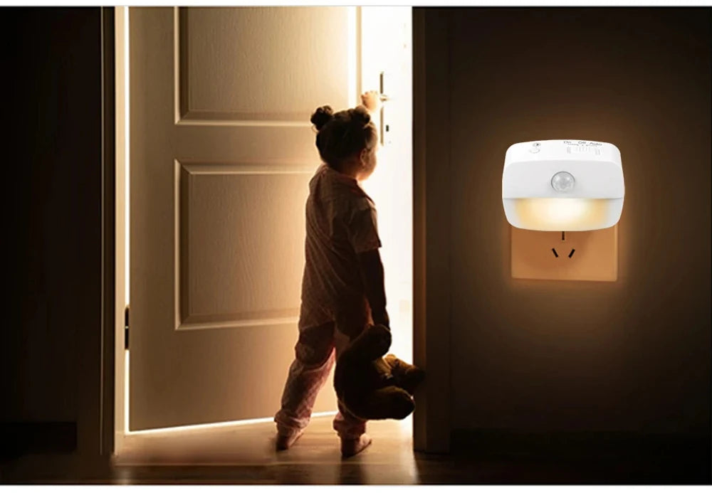 LED Night Light EU Plug In Smart Motion Sensor Light 220V Wall Lamp for Home Aisle
