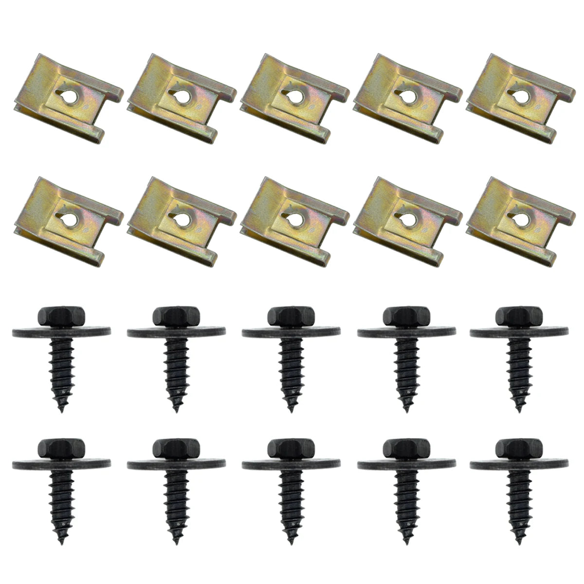 20pc Chassis Engine Guard Metal Nut/Screw Washers U-shape Clip Car Fender Bumper Screws For BMW Hex Speed Fastener ﻿
