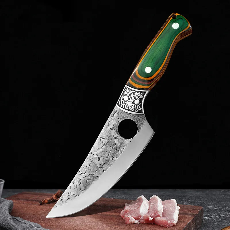 Hand-Forged Boning Knife Professional Butchers' Knife Wood Handle Cleaver Meat Kitchen Knife Chef Slicing Fruit Utility Knife