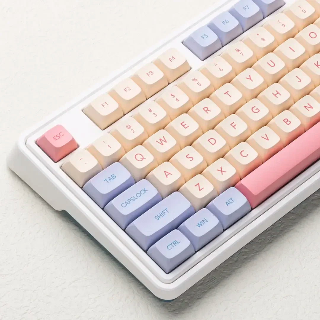 132 Keys Marshmallow XDA Keycaps For Mechanical Keyboard Dye Sublimation PBT Keycap Pink Purple Yellow Key Caps XDA Profile