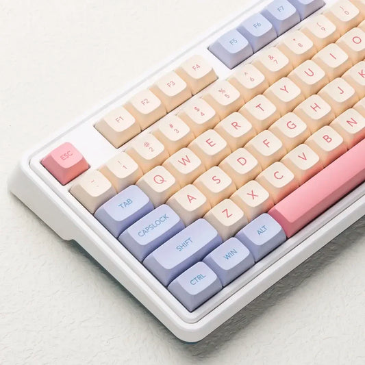 132 Keys Marshmallow XDA Keycaps For Mechanical Keyboard Dye Sublimation PBT Keycap Pink Purple Yellow Key Caps XDA Profile