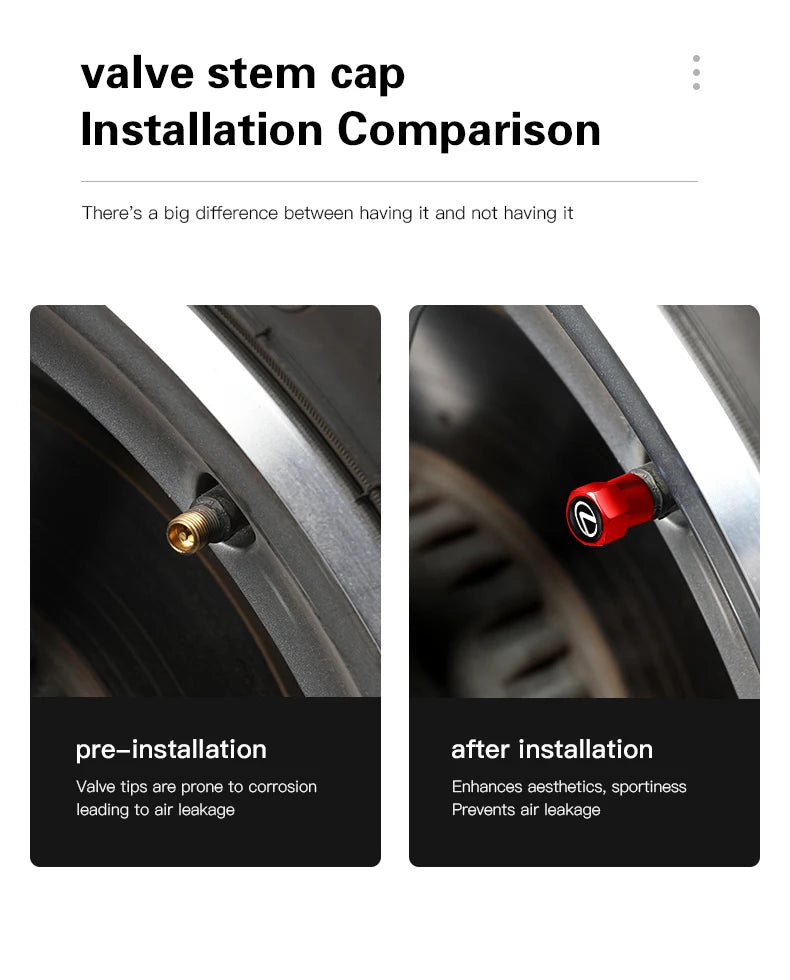 4Pcs Lexus Styling Wheel Tires Bolt-in Valve Caps Badge Decor For Lexus IS250 IS200 CT200h GS300 LS430 RX450h LX570 IS300 ES RX LS