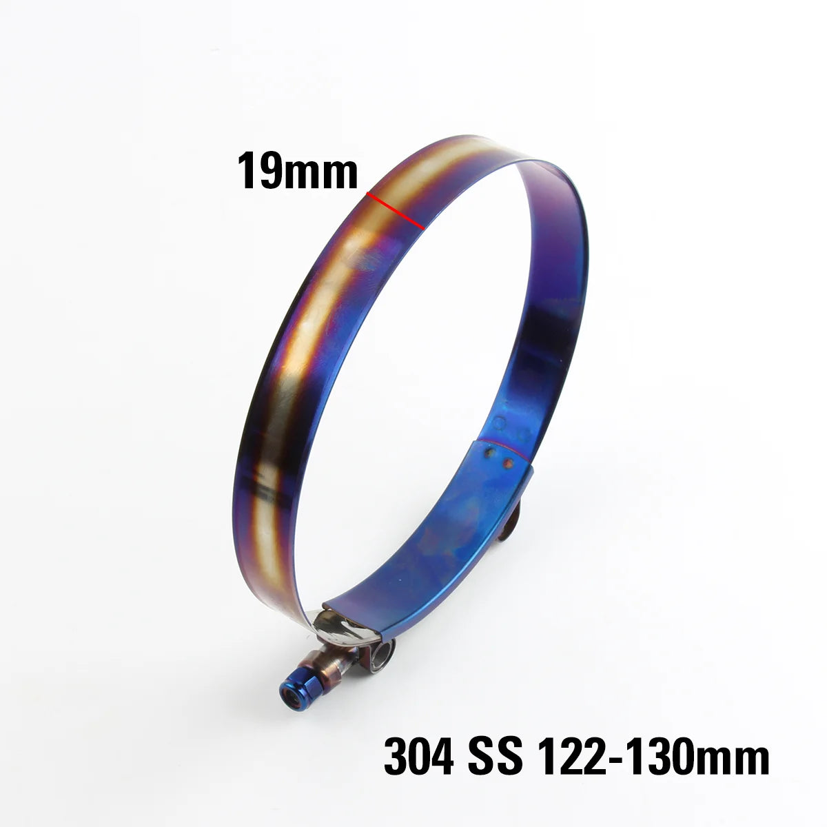Stainless Steel Car Hose Clamp Kit 1.48" To 5.2" Universal T Bolt Style Adjustable Pipe Fix Clip 37mm To 130mm Hose Clamp Titanium Blue Style