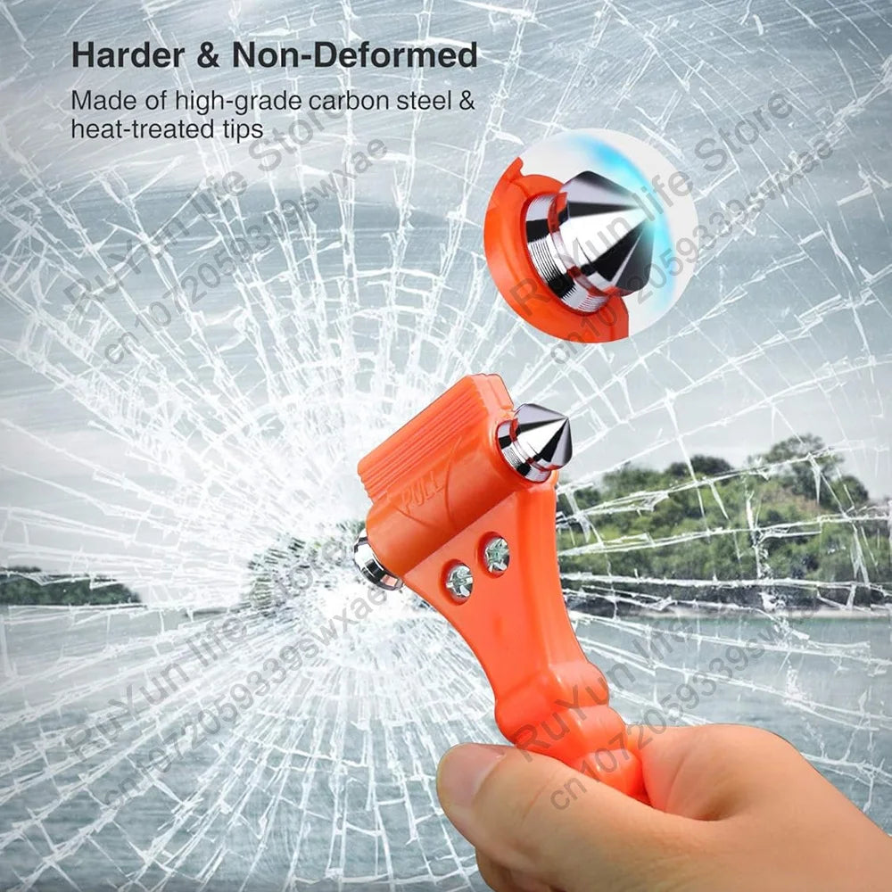 Caer Window Breaker Seatbelt Cutter 2-in-1 Emergency Car Glass Punch Hammer
