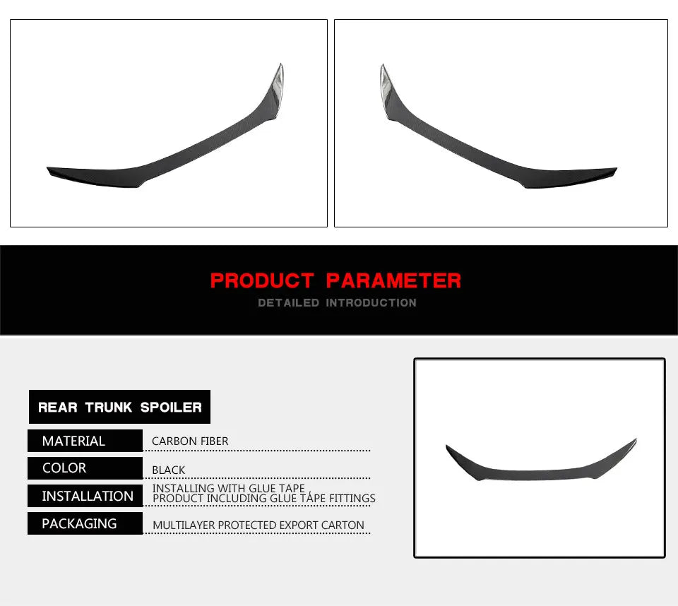 Carbon Fibre Rear Trunk Spoiler for Lexus RC F RCF Coupe 2-Door 2015-2018 Car Rear Spoiler