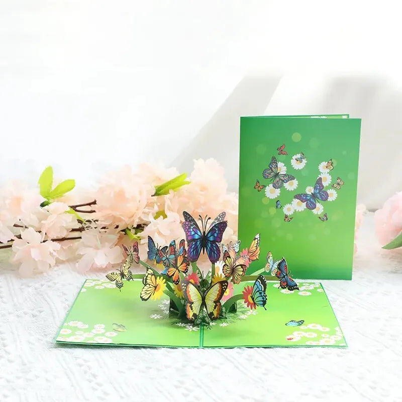 1pcs 3D Butterfly Pop Up Card, Valentine's Day, Mother, Anniversary, Wedding Invitation Greeting, Birthday Gift, Thank You