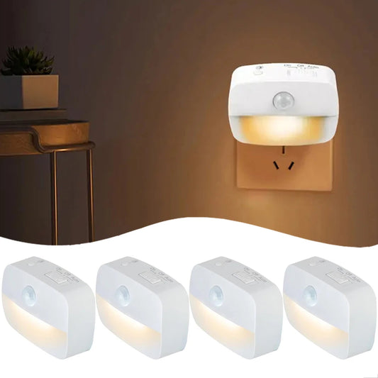 LED Night Light EU Plug In Smart Motion Sensor Light 220V Wall Lamp for Home Aisle