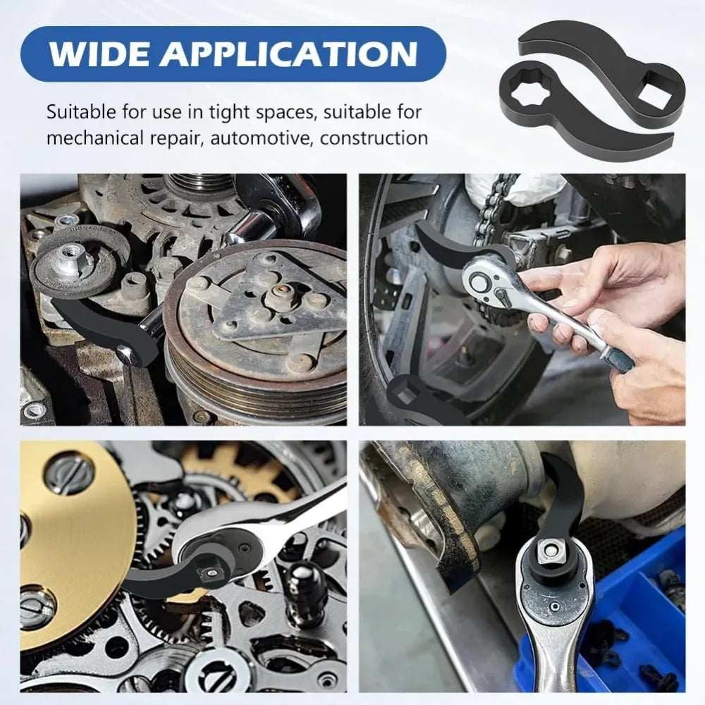 2Pcs Car Angle Type Half Axle Disassembly Tool Drive Pry bar Adapter Bar Fits1/2 Ratchet for Disassembling Axles Repair Tool