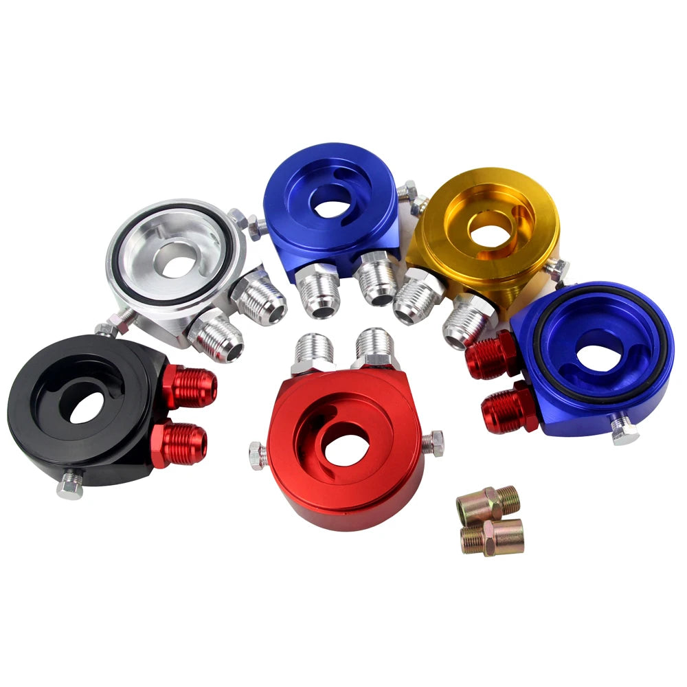 Oil Cooler & Oil Sandwich & Oil Hose Car Aluminum Universal Oil Filter Sandwich Adapter For Oil Cooler Plate Kit AN10