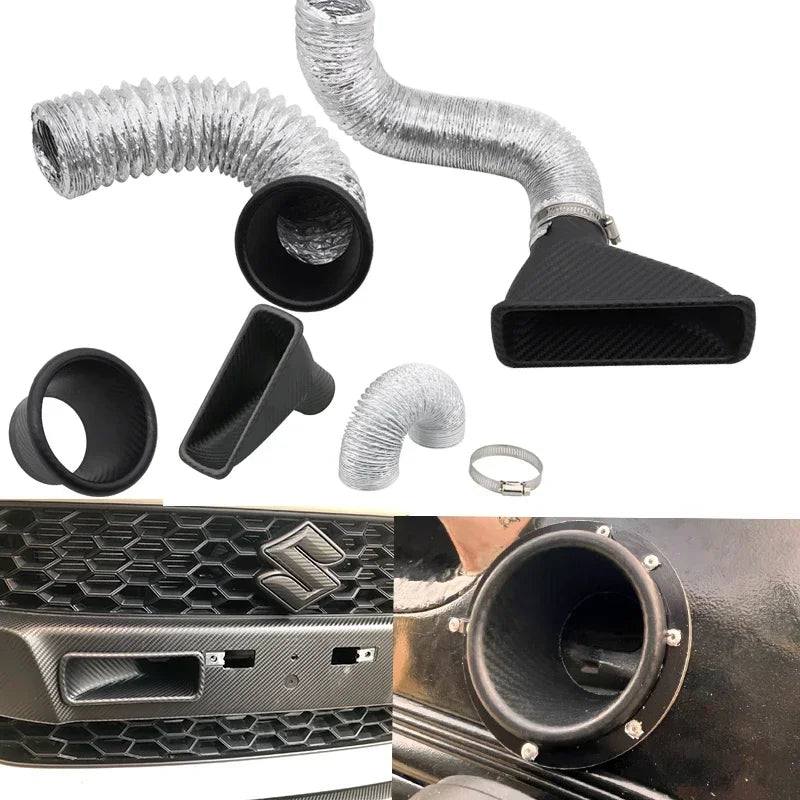 Functional Car Air Duct Front Bumper Cold Air Intake Duct ABS Universal