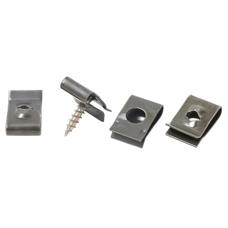 Self Tapping Screws Metal Fastener Clip for Car Motorcycle U-Type Clip with Screw Anti-rust Protection Clip Screw Iron Sheet Kit