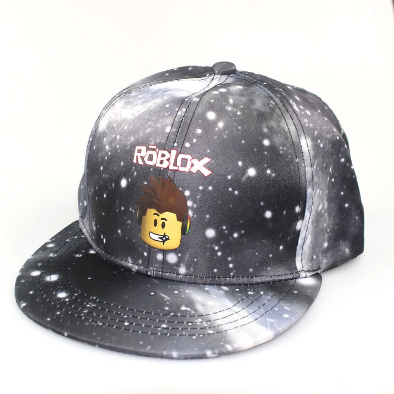 New Game Roblox Creative Cartoon Baseball Adjustable Flat Brim Cap Cartoon Peripheral Unisex Fashion Sports Cap Birthday Gifts