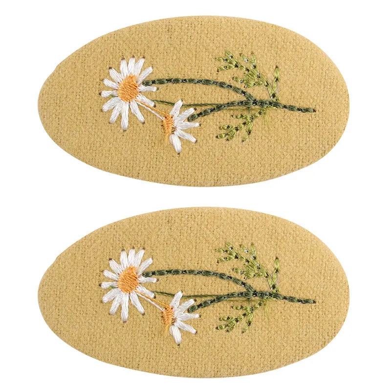 2Pcs/set Sweet Embroidery Hair Clips For Girls Waterdrop Shape BB Hairpin Barrettes Kids Hairpins Headwear Hair  Accessories