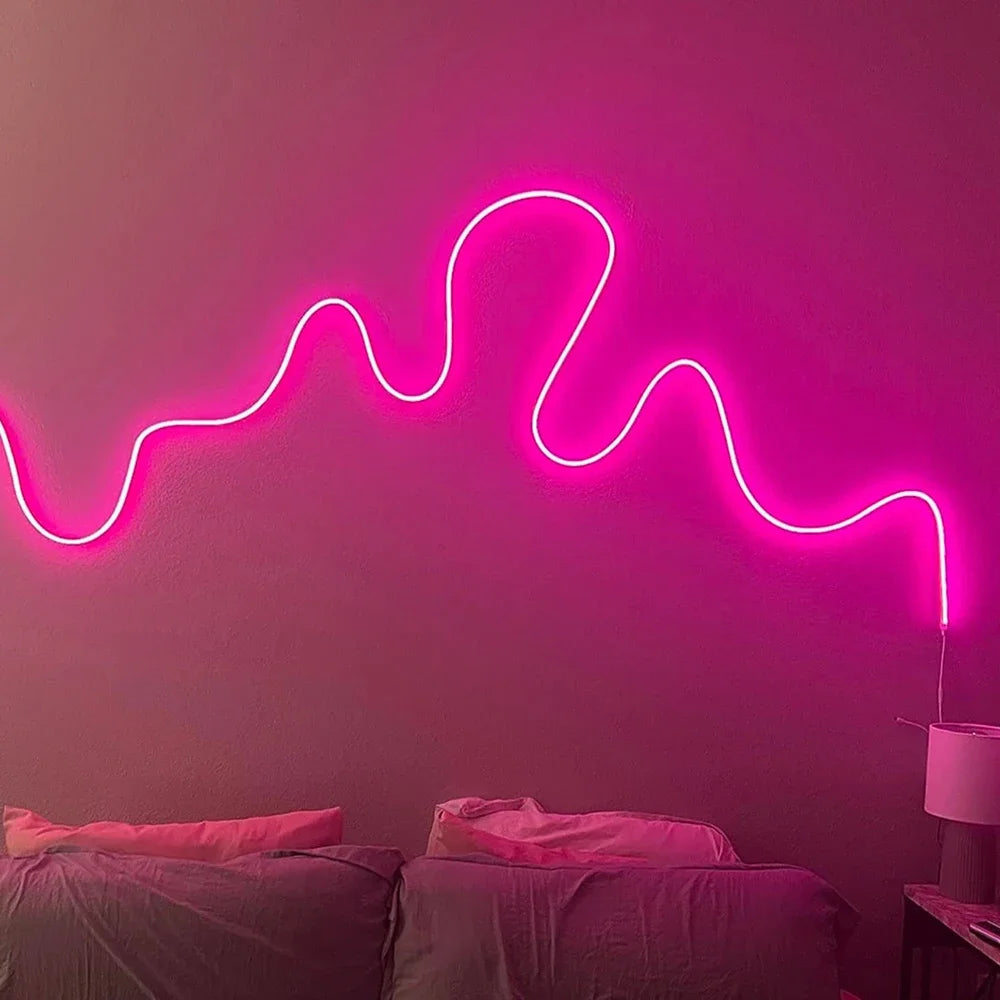 RGB LED Neon Lights with 44Keys Remote Flexible Neon Strip Lights 5V RGB Rope Lights Gaming Led Neon Light Strip for Bedroom