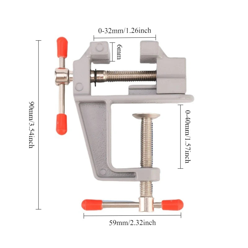 Mini Bench Vise Muliti-Funcational 3.5&quot Aluminum Miniature Small Jewelers Hobby Clamp On Table Flat Pliers Tool Vice
