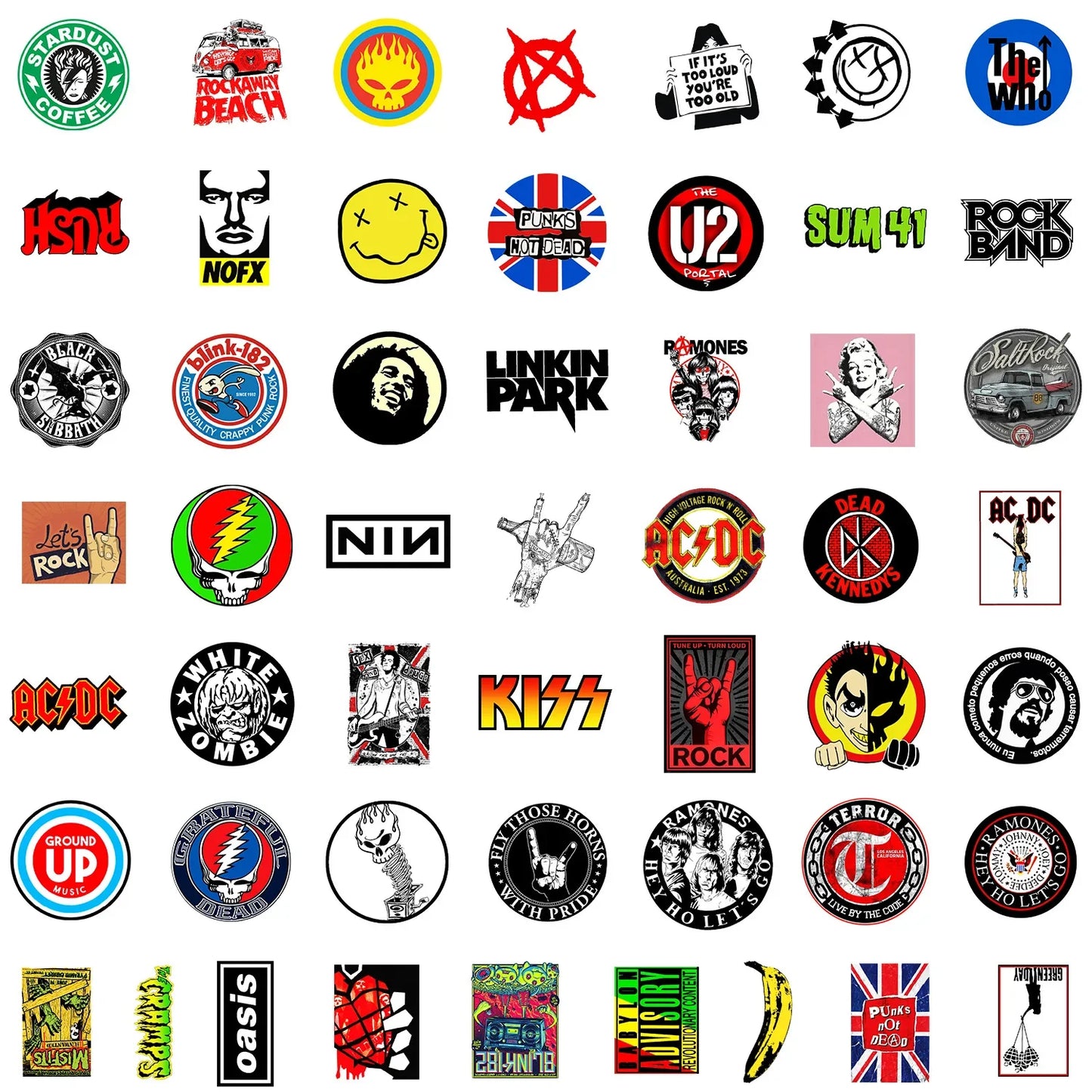 Rock Band Music Stickers Aesthetic Art Decal Collection