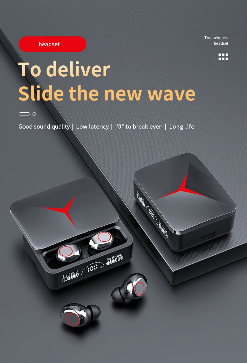 Original TWS M90 Wireless Headphones Sliding Cover Gaming Earphone Bluetooth 5.3